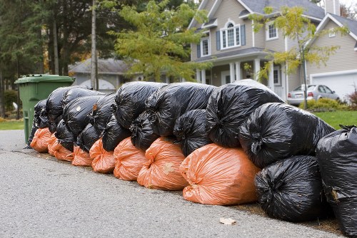 Clean and organized construction site after waste removal